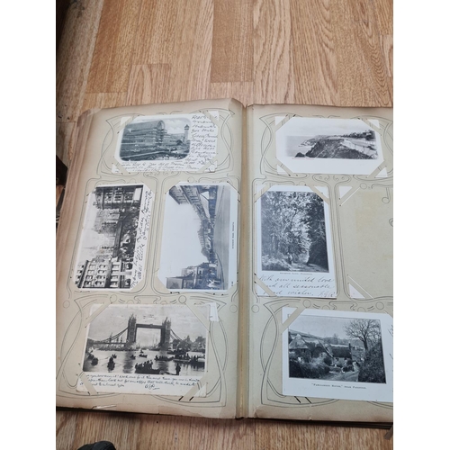 395 - Early 20th Century Postcard Album and Contents