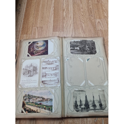 395 - Early 20th Century Postcard Album and Contents