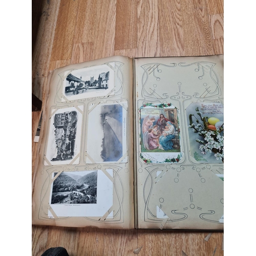 395 - Early 20th Century Postcard Album and Contents