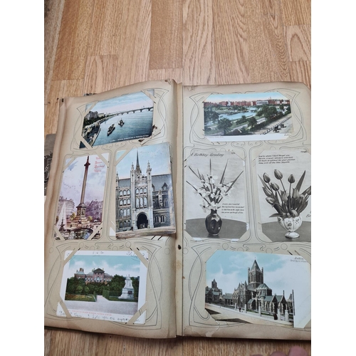 395 - Early 20th Century Postcard Album and Contents