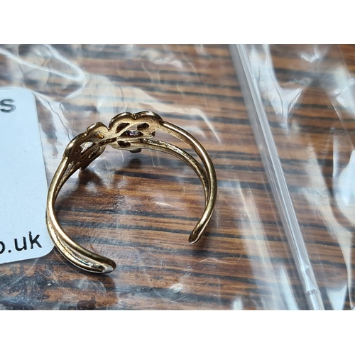 52 - Gold on Silver Butterfly Toe Ring