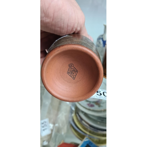 147 - Victorian Prattware Hunt Scene Fish Paste Jar