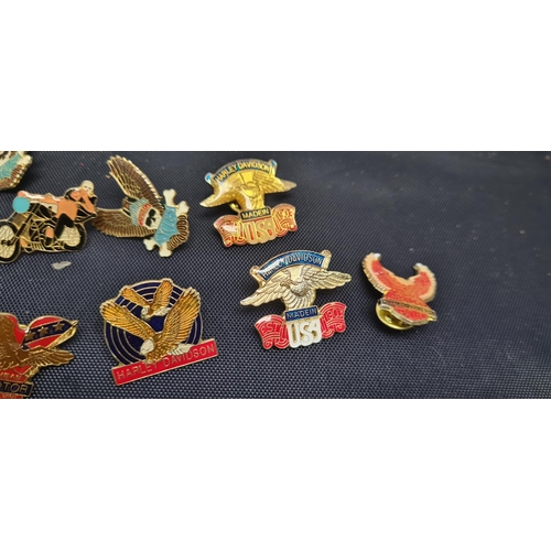 339 - A Good Quantity of Vintage Harley Davidson Pin Badges