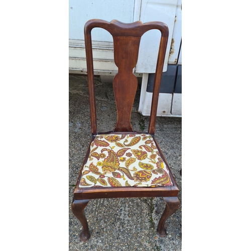 342 - Set of 3 Queen Anne Style Splat Back Dining Chairs