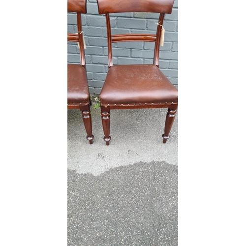 345 - Set of 3 Regency Mahogany Bar Back Dining Chairs