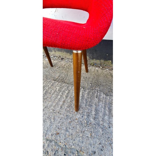 347 - Pair of Red Eames Style Organic Chairs