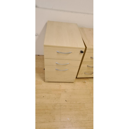 350 - Pair of Wooden Office Filing Cabinets/Pedestals