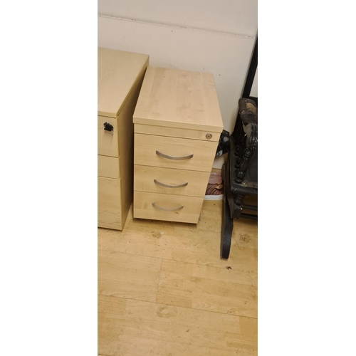 350 - Pair of Wooden Office Filing Cabinets/Pedestals