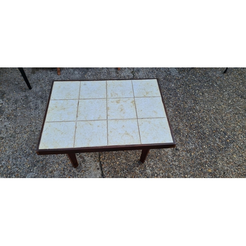 354 - Mid Century Teak Tile Top Coffee Table