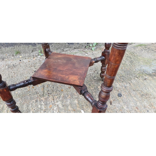 249 - Victorian Arts & Crafts Walnut Side Table