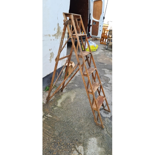 273 - Early 20th Century Hatherley Lattice Stepladder