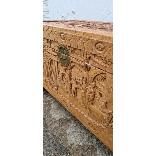 274 - Decorative Carved Chinese Wooden Camphor Chest