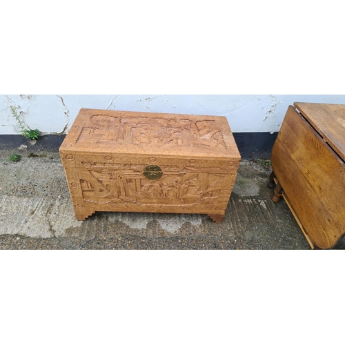 274 - Decorative Carved Chinese Wooden Camphor Chest