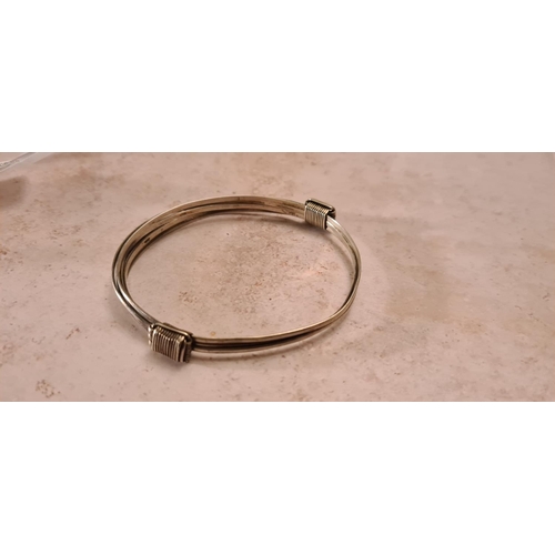 29 - Unusual Kenyan Sterling Silver Bangle 23.3g