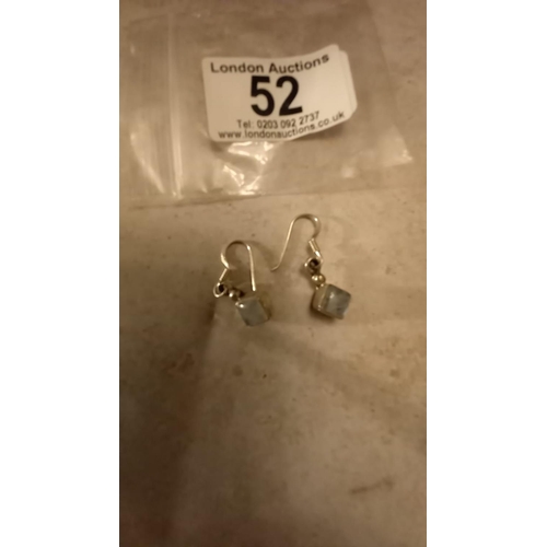 52 - Pair of Sterling Silver & Moonstone Earrings