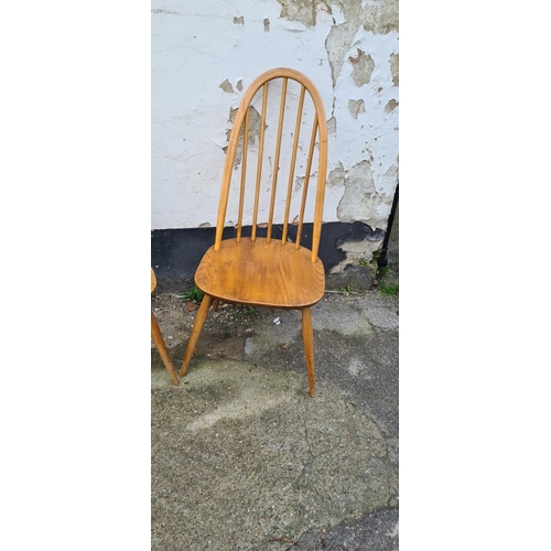 66 - Pair of 1960s Mid Century Ercol Blonde Dining Chairs