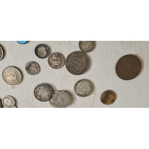 182 - Bag Containing Assorted Mainly Silver World Coins Weight:  264g including Half crowns:1902,1927,1948... 