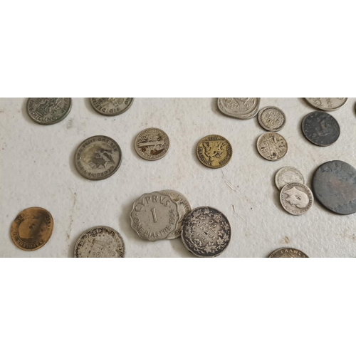 182 - Bag Containing Assorted Mainly Silver World Coins Weight:  264g including Half crowns:1902,1927,1948... 