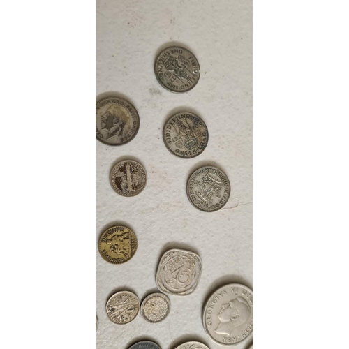 182 - Bag Containing Assorted Mainly Silver World Coins Weight:  264g including Half crowns:1902,1927,1948... 