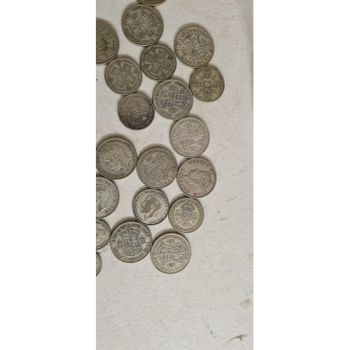 184 - Large Bag of Assorted Silver Coins   Weight:   440 g consisting of 20 Half Crowns, 2 Two Shillings, ... 