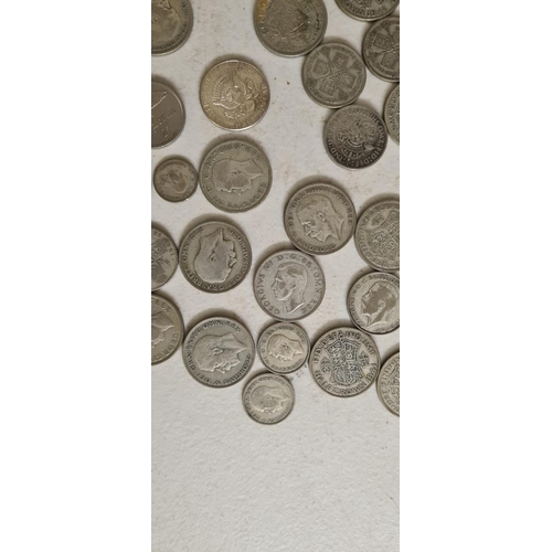 184 - Large Bag of Assorted Silver Coins   Weight:   440 g consisting of 20 Half Crowns, 2 Two Shillings, ... 