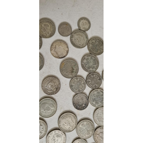 184 - Large Bag of Assorted Silver Coins   Weight:   440 g consisting of 20 Half Crowns, 2 Two Shillings, ... 