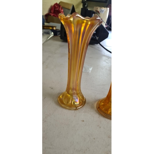 194 - Pair of Carnival Glass Vases