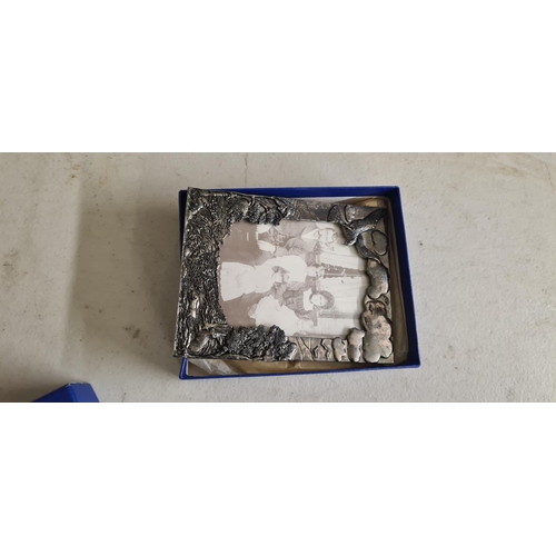 202 - Boxed Silver Scenes Photo Frame