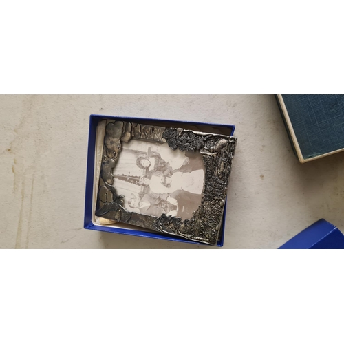 202 - Boxed Silver Scenes Photo Frame