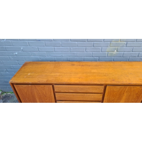 277 - Mid Century Teak Sideboard on Metal Hairpin Legs (190cm Wide 80cm Tall 43cm Deep)