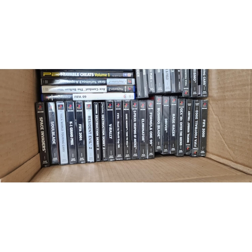 397 - Box Containing a Large Quantity of PS1 / PS2 Games and Controllers