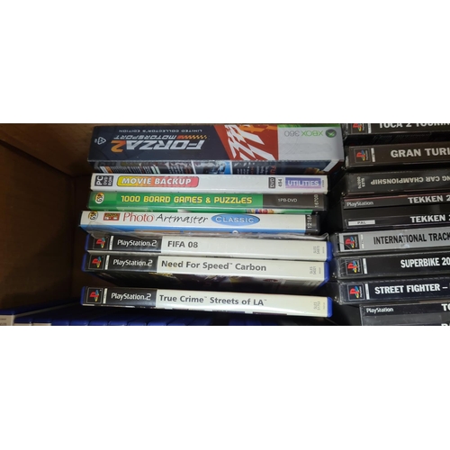 397 - Box Containing a Large Quantity of PS1 / PS2 Games and Controllers