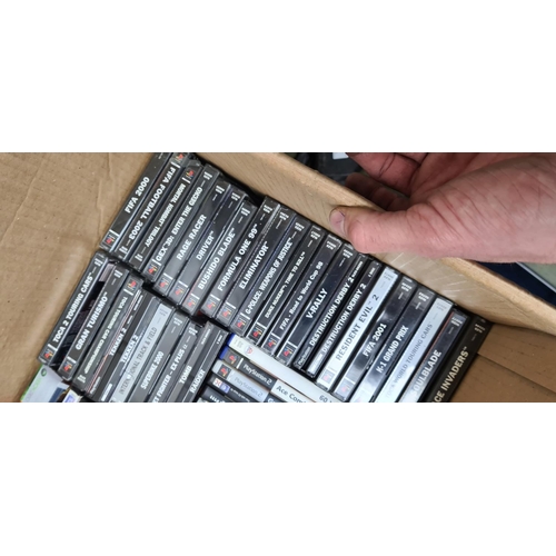 397 - Box Containing a Large Quantity of PS1 / PS2 Games and Controllers