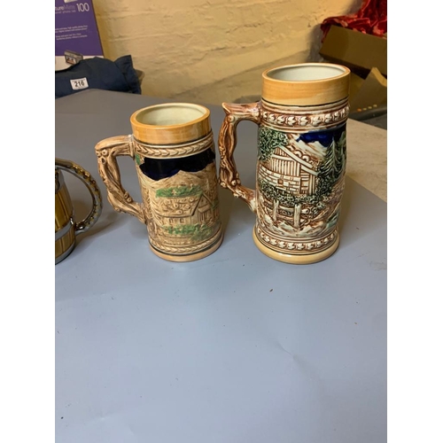 318 - 4 Vintage Tankards incl. Wade & Beckwood