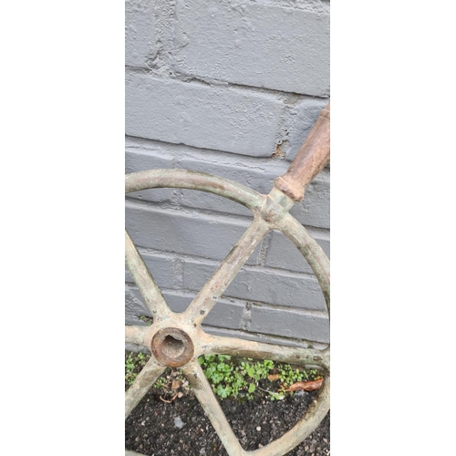 294 - Heavy Vintage Nautical Brass Ships Wheel