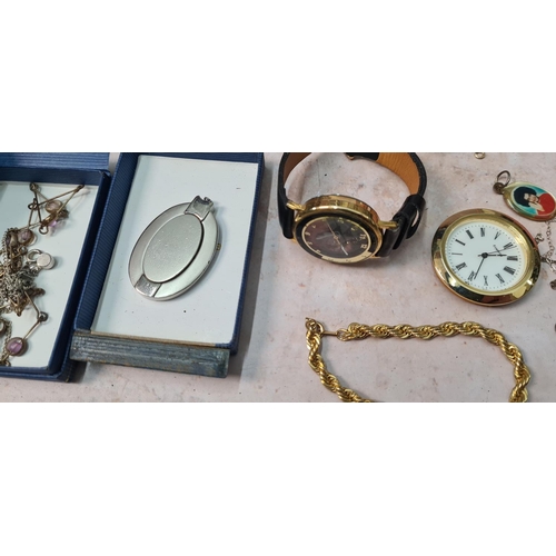 297 - Good Mixed Jewellery Lot to Include Watches, Hallmarked Silver Necklace, 9ct Chain etc