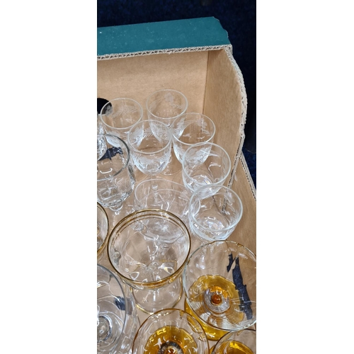 106 - Large Box of Mid Century/Vintage Glassware