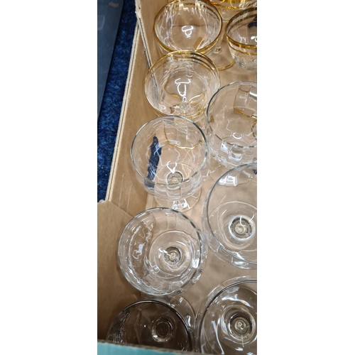 106 - Large Box of Mid Century/Vintage Glassware