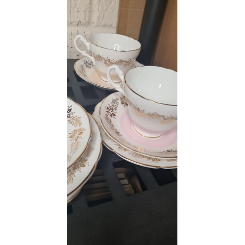 82 - Winston Bone China 22kt Gold 3 Trios, 1 Duo & 4 Odd Plates