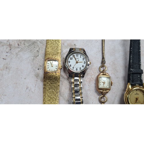 13e - Lot of 9 Vintage Ladies Watches including a Rolled Gold Example and a Vintage Gucci Watch