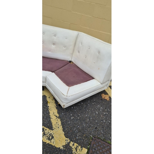 584 - Possible G Plan Mid Century Curved Corner Sofa circa 1950s