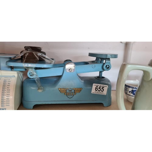 254 - Vintage Rex Weighing Scales & other Vintage Kitchenalia