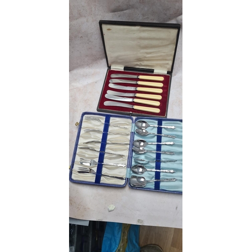 114 - 2 Vintage Boxed Cutlery Sets