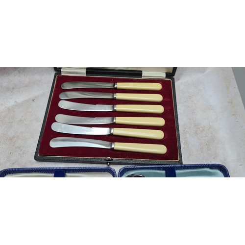 114 - 2 Vintage Boxed Cutlery Sets