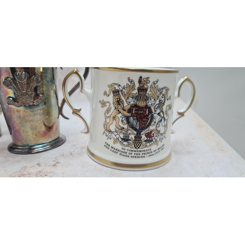 122 - 2 Silver Plated Goblets and a Royal Staffordshire Diana Love Cup