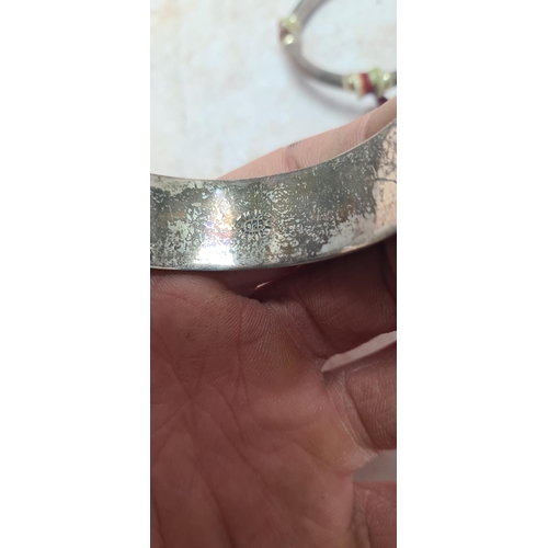 127 - Sterling Silver Bangle and a Silver Bracelet (59.5g)