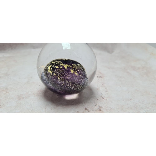 133 - Heavy Good Quality Amethyst Coloured Glass Paperweight