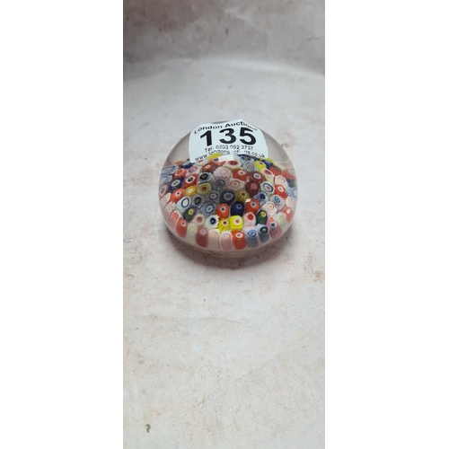 135 - Good Quality Millefiori Glass Paperweight