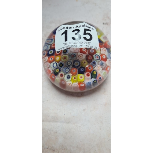 135 - Good Quality Millefiori Glass Paperweight