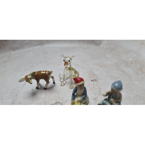 138 - Assorted Miniature Collectables including Glass Dog